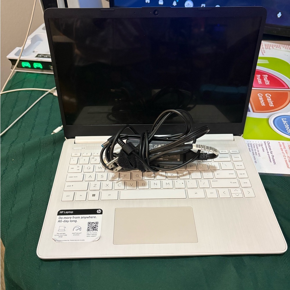 HP Silver Laptop with Accessories